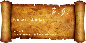 Pascus Janka névjegykártya